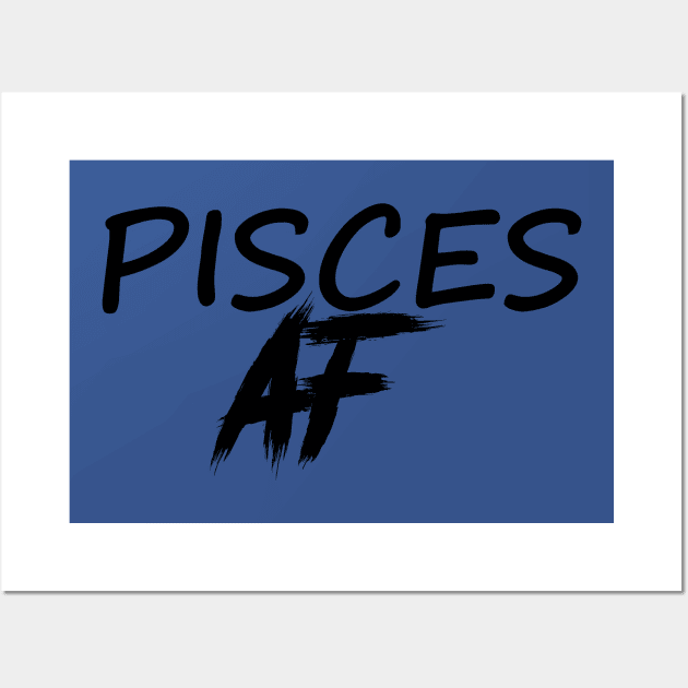 PISCES AF BLACK Wall Art by Everyday Magic